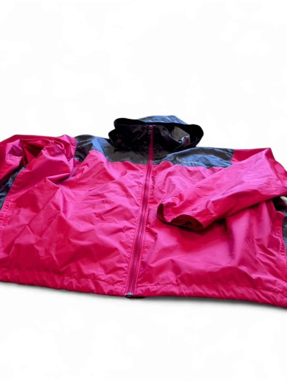 Columbia Packable Windbreaker Jacket Red Gray 3XLT Hooded - Picture 6 of 10